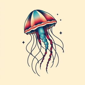 Retro 90S Jellyfish Tattoo