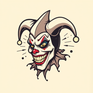 Retro 90S Jester Tattoo