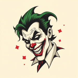 Retro 90S Joker Tattoo