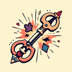 Retro 90S Key Tattoo
