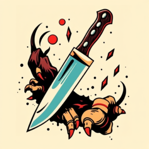 Retro 90S Knife Tattoo