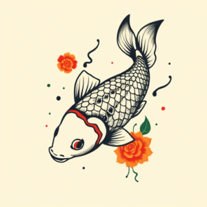 Retro 90S Koi Tattoo