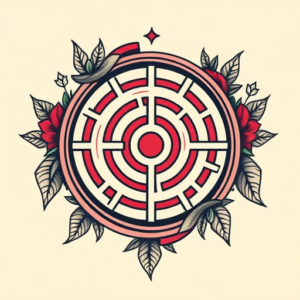 Retro 90S Labyrinth Tattoo