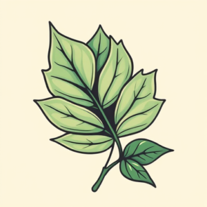 Retro 90S Leaf Tattoo