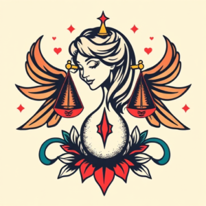 Retro 90S Libra Tattoo