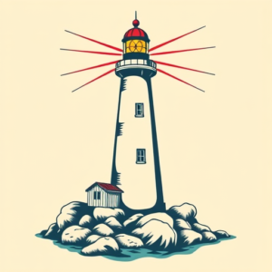 Retro 90S Lighthouse Tattoo