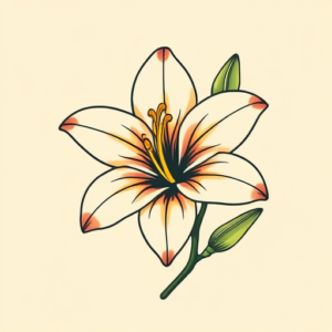 Retro 90S Lily Tattoo