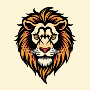 Retro 90S Lion Tattoo