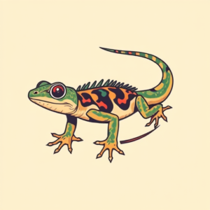 Retro 90S Lizard Tattoo