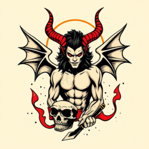 Retro 90S Lucifer Tattoo