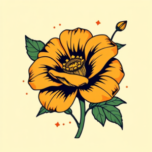 Retro 90S Marigold Tattoo