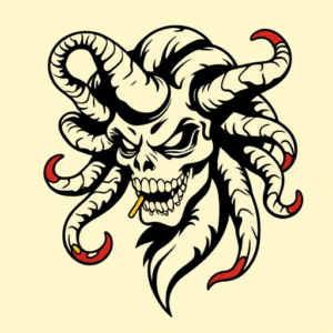 Retro 90S Medusa Tattoo