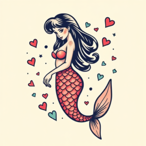 Retro 90S Mermaid Tattoo