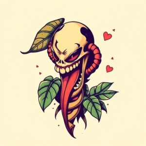 Retro 90S Monstera Tattoo