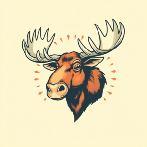 Retro 90S Moose Tattoo
