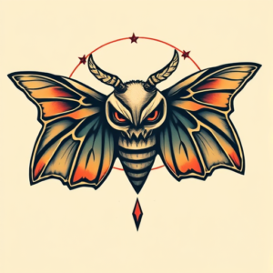 Retro 90S Mothman Tattoo