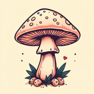 Retro 90S Mushroom Tattoo
