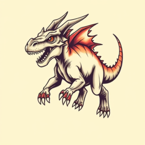 Retro 90S Mythosaur Tattoo