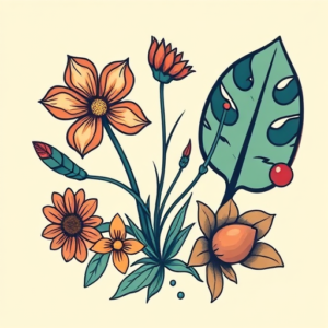 Retro 90S Nature Tattoo