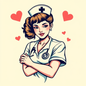 Retro 90S Nurse Tattoo