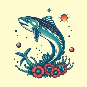 Retro 90S Ocean Tattoo