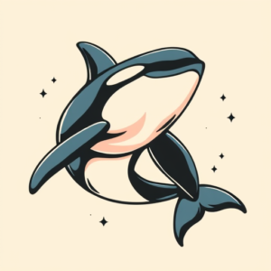 Retro 90S Orca Tattoo