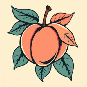 Retro 90S Peach Tattoo