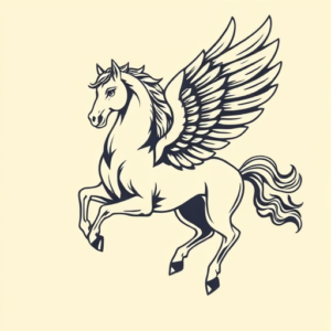 Retro 90S Pegasus Tattoo