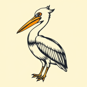 Retro 90S Pelican Tattoo