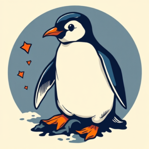 Retro 90S Penguin Tattoo