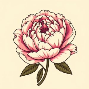 Retro 90S Peony Tattoo