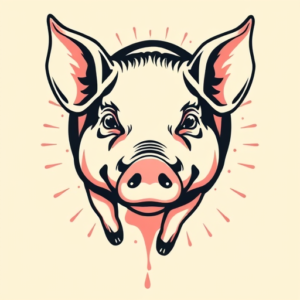 Retro 90S Pig Tattoo