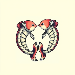 Retro 90S Pisces Tattoo