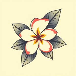 Retro 90S Plumeria Tattoo