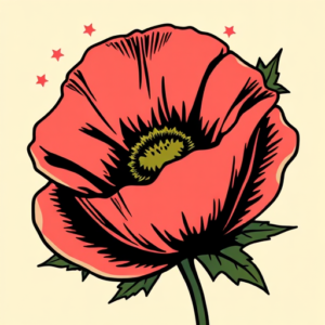 Retro 90S Poppy Tattoo