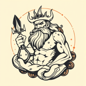 Retro 90S Poseidon Tattoo