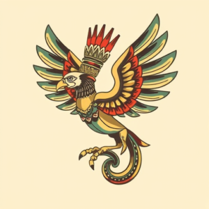 Retro 90S Quetzalcoatl Tattoo