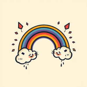 Retro 90S Rainbow Tattoo