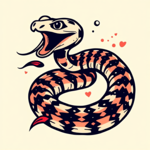 Retro 90S Rattlesnake Tattoo