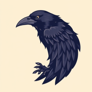 Retro 90S Raven Tattoo