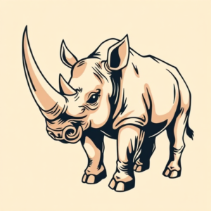 Retro 90S Rhino Tattoo