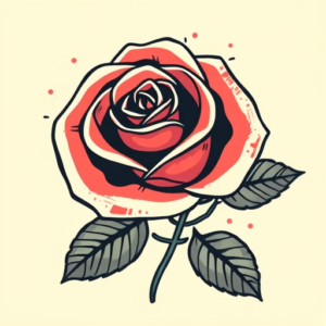 Retro 90S Rose Tattoo
