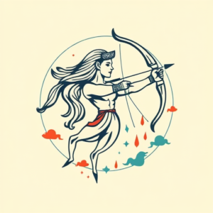 Retro 90S Sagittarius Tattoo