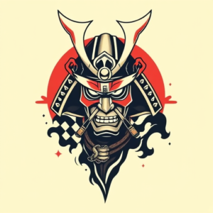 Retro 90S Samurai Tattoo