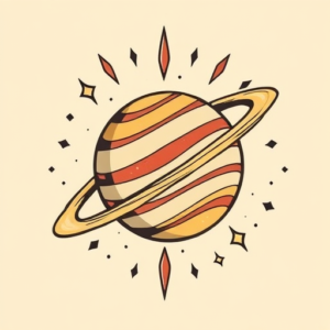 Retro 90S Saturn Tattoo