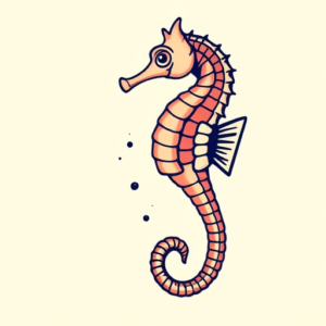 Retro 90S Seahorse Tattoo