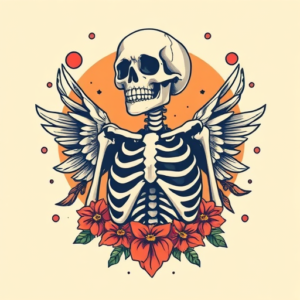 Retro 90S Skeleton Tattoo