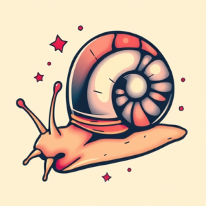 Retro 90S Snail Tattoo