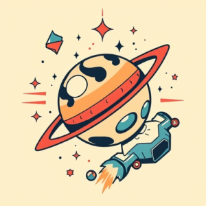 Retro 90S Space Tattoo