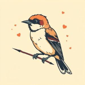 Retro 90S Sparrow Tattoo